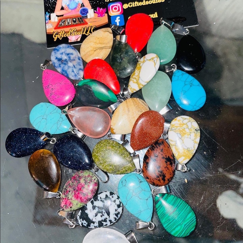 Charm stone necklaces